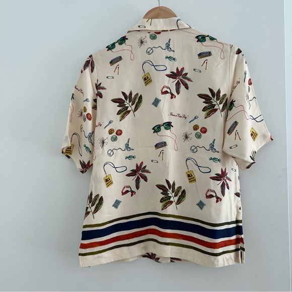 NWOT Scotch and soda border print camp shirt sz 34 - Picture 6 of 6